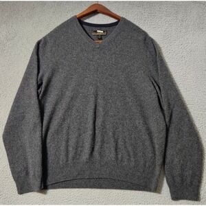 Jos A Bank Reserve Men's Size XL 100% Cashmere V-Neck Sweater Soft Gray Knit